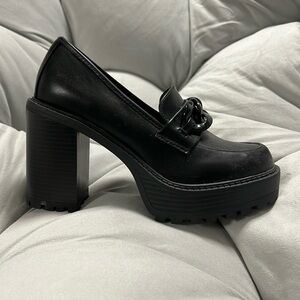 Madden girl chunky heels. Black. Never worn
